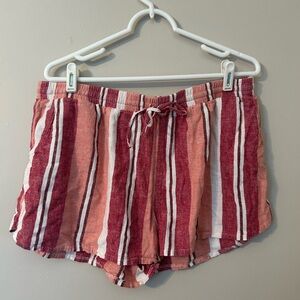 Target Women's High Waist Red and White Striped Shorts